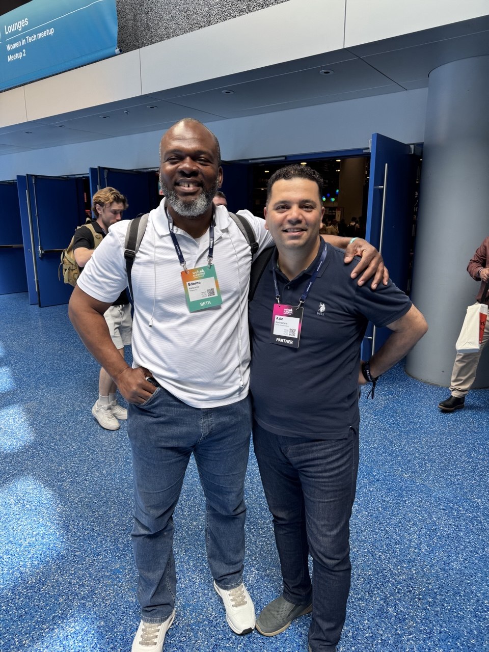 With a fellow founder at Web Summit